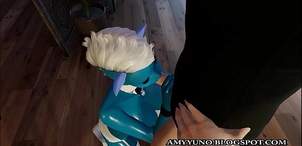  Fantasy Blue Virtual 3D Alien With Big Tits Sucks And Rides A Hard Cock!